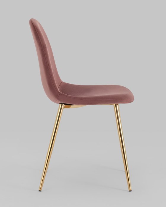 Стул Валенсия SN в обивке из велюра пыльно-розового цвета с золотыми ножками - лучшие Обеденные стулья в INMYROOM