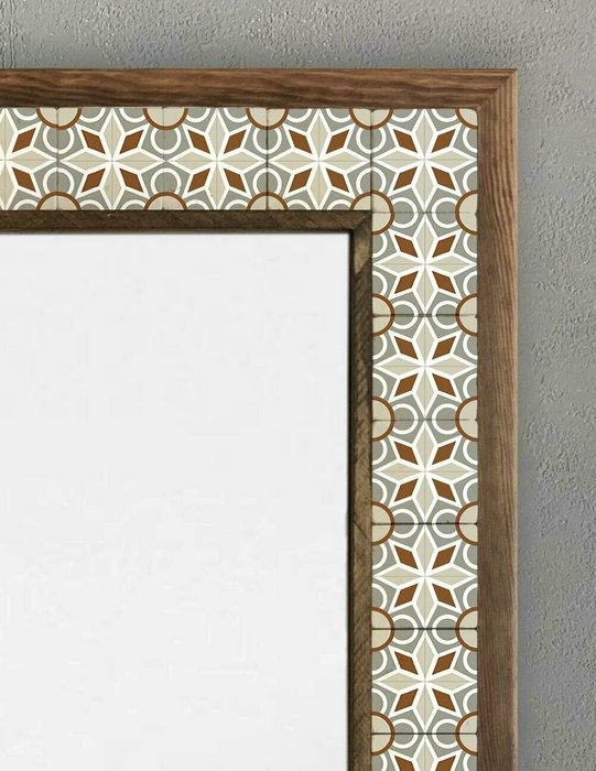 Настенное зеркало с каменной мозаикой 53x73 с основанием из композита - лучшие Настенные зеркала в INMYROOM