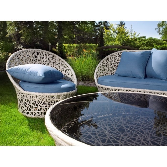 Кресло Лаурель с голубыми подушками - купить Садовые кресла по цене 37700.0