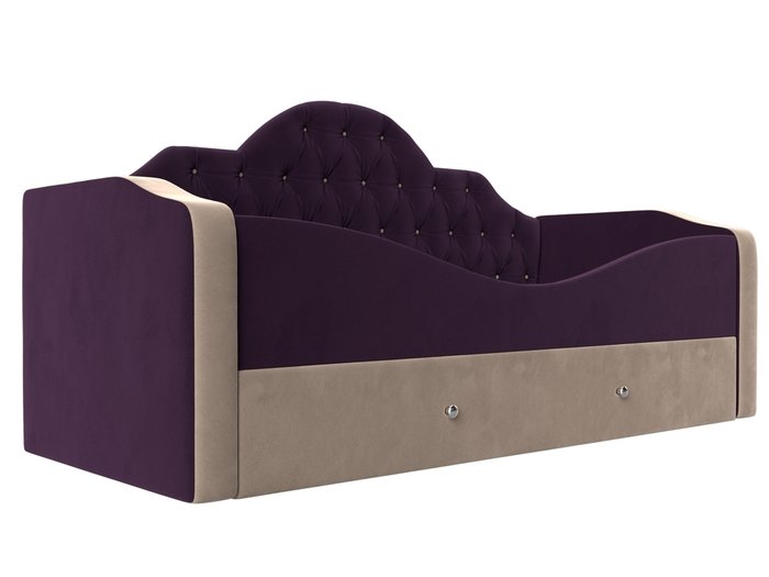 Детская кровать Скаут 72х160 бежево-фиолетового цвета 