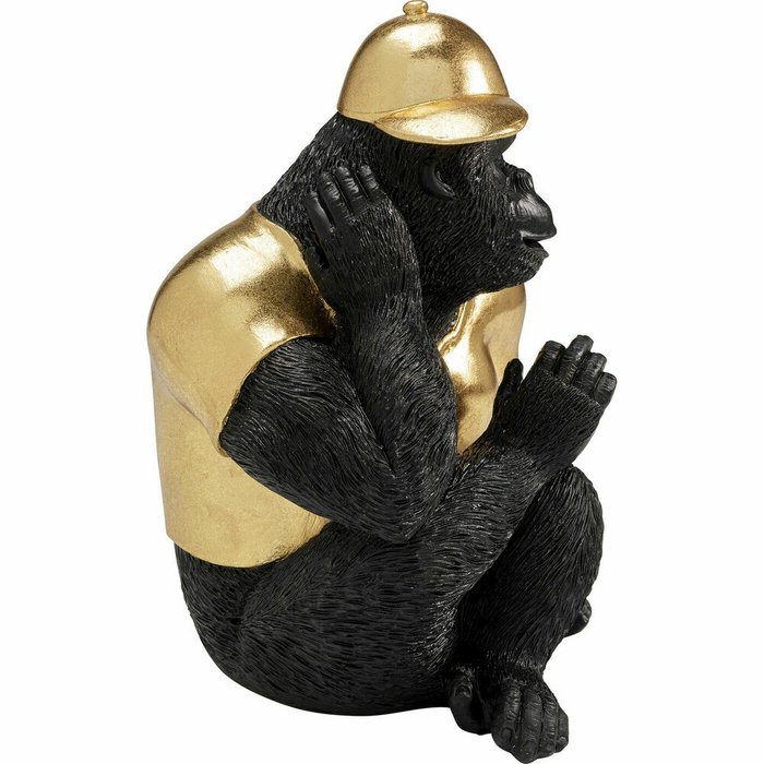 Фигура декоративная Gorilla черно-золотого цвета - купить Фигуры и статуэтки по цене 6118.0