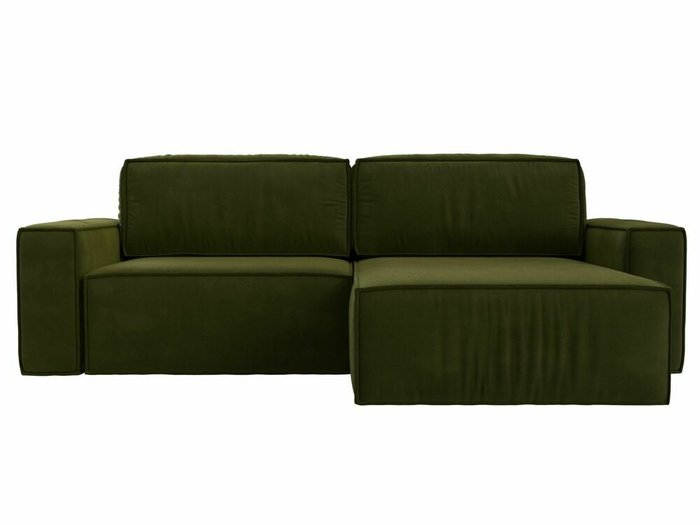 Угловой диван-кровать Прага классик зеленого цвета правый угол - купить Угловые диваны по цене 75999.0