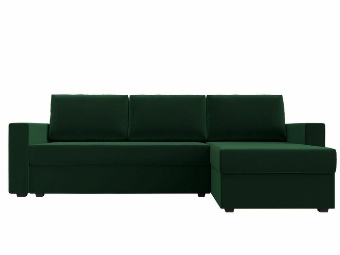 Угловой диван-кровать Траумберг Лайт зеленого цвета правый угол  - купить Угловые диваны по цене 28999.0