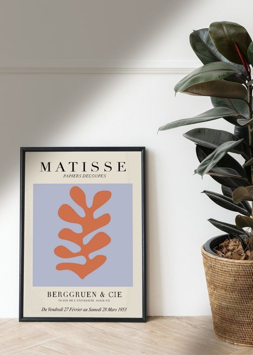 Постер Matisse Papiers Decoupes Coral 50х70 в раме черного цвета  - купить Принты по цене 7500.0