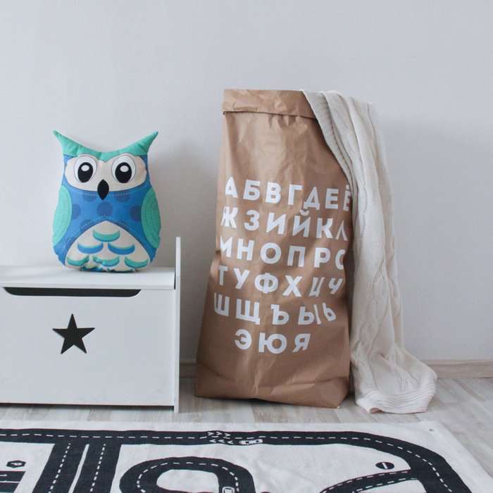 Эко-мешок для игрушек из крафт бумаги Alphabet - лучшие Декоративные коробки в INMYROOM