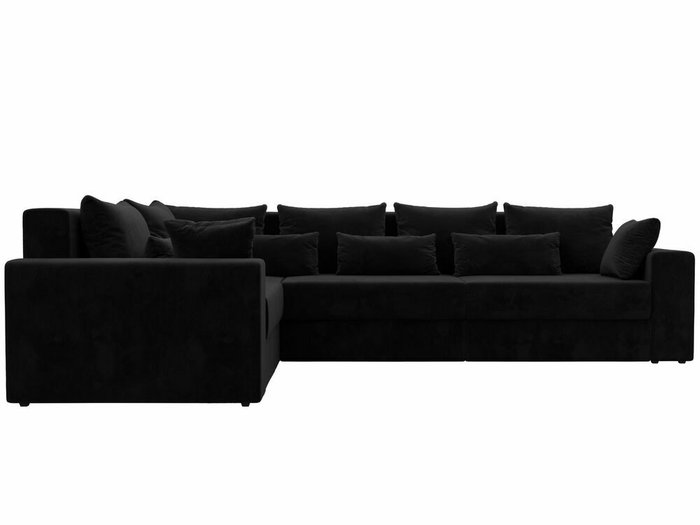 Угловой диван-кровать Майами Long черного цвета левый угол - купить Угловые диваны по цене 88999.0