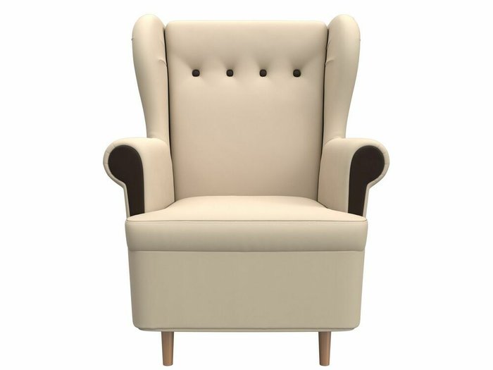 Кресло Торин бежевого цвета (экокожа) - купить Интерьерные кресла по цене 24999.0