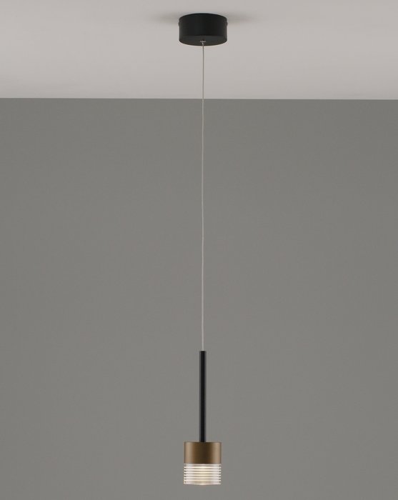 Подвесной светодиодный светильник Self черно-золотого цвета - купить Подвесные светильники по цене 5390.0