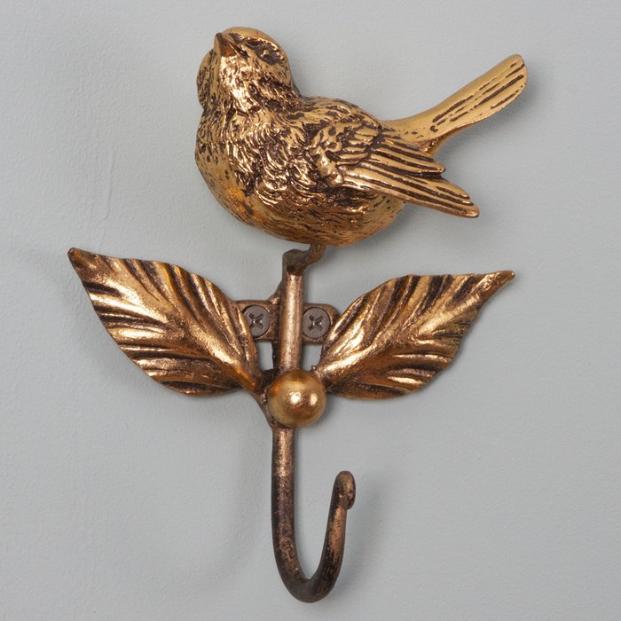 Настенный крючок Птичка Терра бронзового цвета - купить Крючки по цене 4415.0