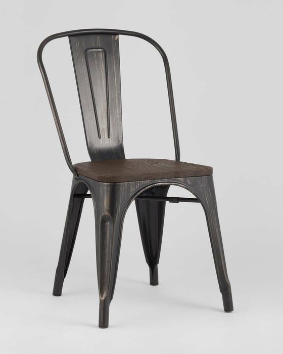 Стул Tolix Wood черного цвета  - купить Обеденные стулья по цене 8190.0