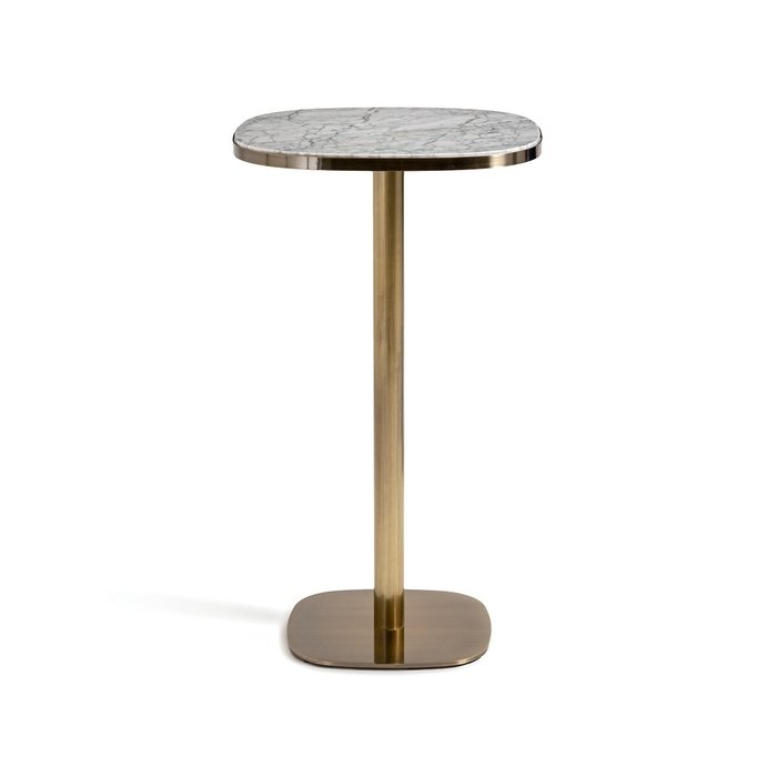 Стол высокий из мрамора Lixfeld белого цвета - купить Барные столы по цене 62370.0