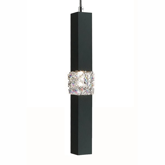 Подвесной светильник Illuminati Allen из металла черного цвета с прозрачными хрустальными подвесками - купить Подвесные светильники по цене 10430.0