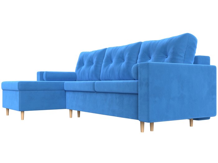 Угловой диван-кровать Белфаст голубого цвета левый угол - лучшие Угловые диваны в INMYROOM