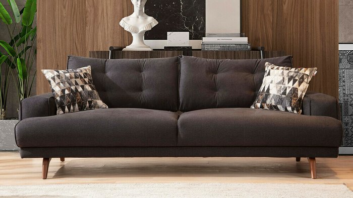 Диван Novardy Three Seater антрацитового цвета - лучшие Прямые диваны в INMYROOM