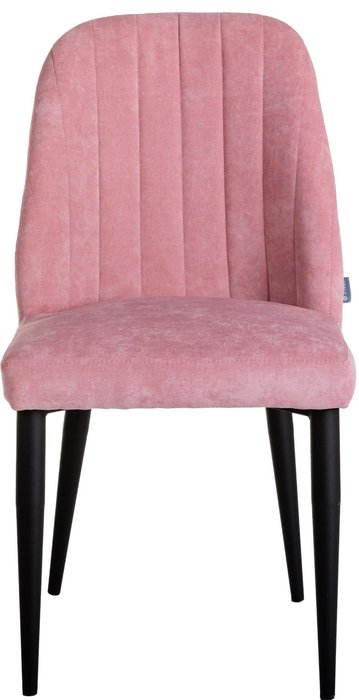 Стул Alen розового цвета на черных ножках - лучшие Обеденные стулья в INMYROOM
