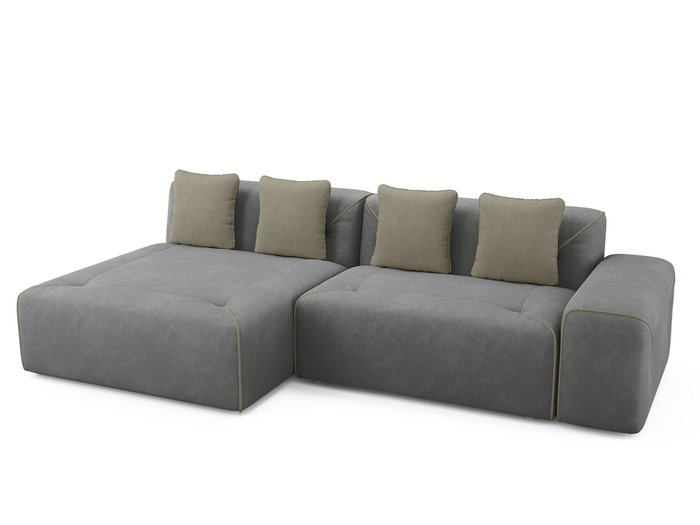 Угловой диван-кровать левый Portu серого цвета - купить Угловые диваны по цене 81900.0