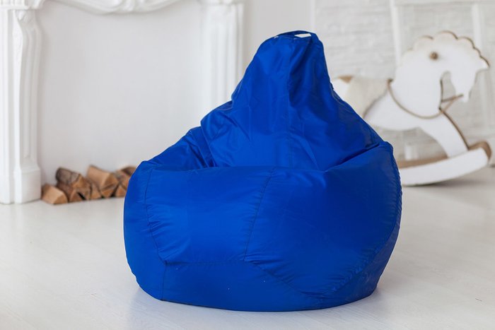 Кресло-мешок Груша L в обивке из ткани оксфорд синего цвета  - лучшие Бескаркасная мебель в INMYROOM