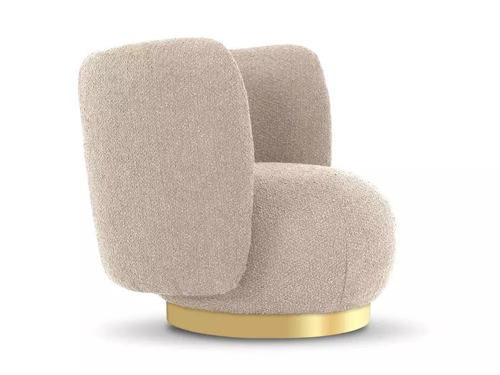 Кресло Lucca бежевого цвета с золотым основанием - лучшие Интерьерные кресла в INMYROOM
