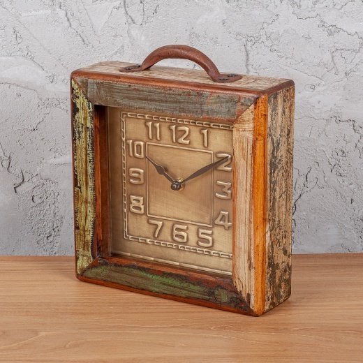 Часы настольные из антикварного дерева - купить Часы по цене 6600.0