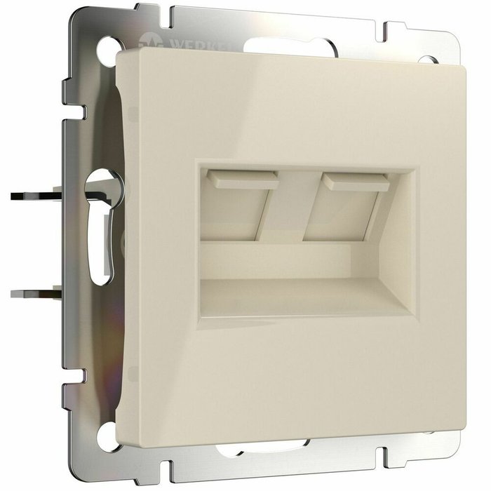 Розетка двойная Ethernet RJ-45 слоновая кость W1181103 Розетка двойная Ethernet RJ-45 слоновая кость W1181103