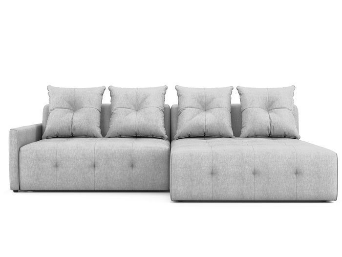 Угловой диван-кровать Bronks правый светло-серого цвета