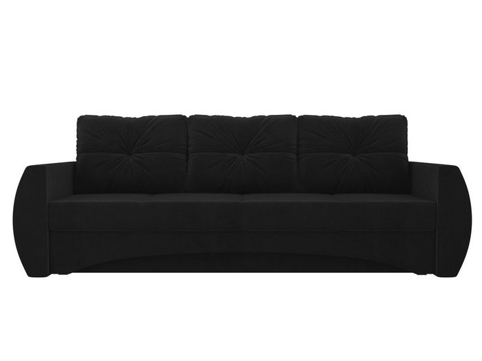 Прямой диван-кровать Сатурн черного цвета - купить Прямые диваны по цене 42990.0
