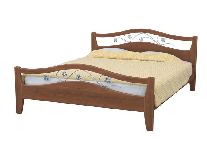 Кровать Верона из массива ясень цвета ореха мокко 180х190