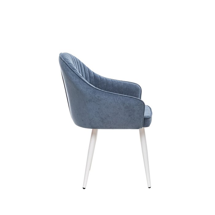 Стул вращающийся Вайд синего цвета с белыми ножками - лучшие Обеденные стулья в INMYROOM