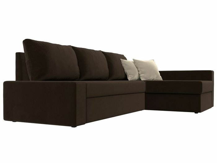 Угловой диван-кровать Версаль коричневого цвета правый угол - лучшие Угловые диваны в INMYROOM