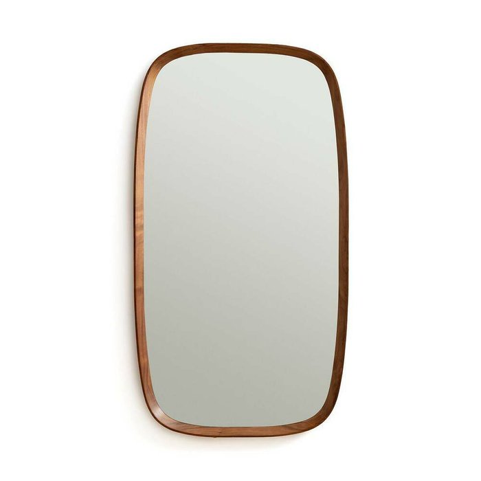Зеркало настенное формы с рамкой из орехового дерева Orion коричневого цвета