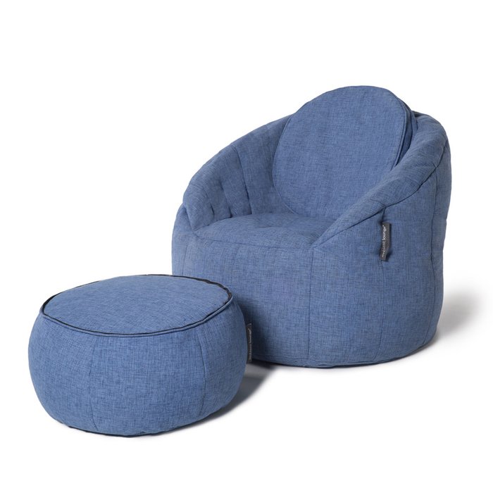Бескаркасный пуф Ambient Lounge Wing Ottoman™ - Blue Jazz (синий цвет) - лучшие Бескаркасная мебель в INMYROOM