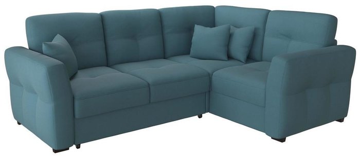 Угловой диван-кровать Манхеттен Blue темно-синего цвета