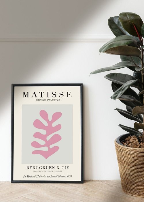 Постер Matisse Papiers Decoupes Pink 50х70 в раме черного цвета  - купить Принты по цене 7500.0