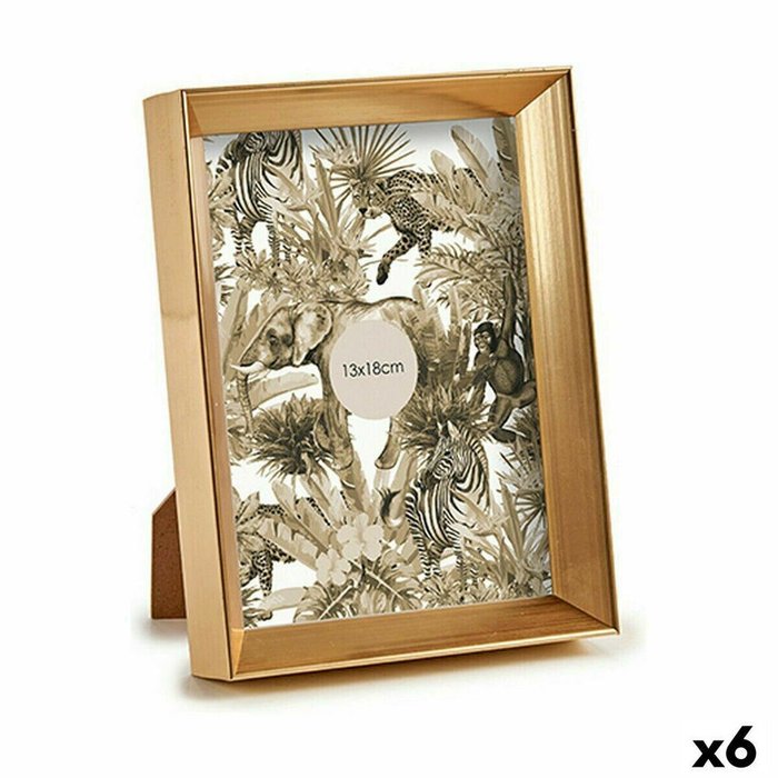 Фоторамка 15,2 x 20,2 x 3,5 cm Позолоченный Пластик Cтекло (6 штук)