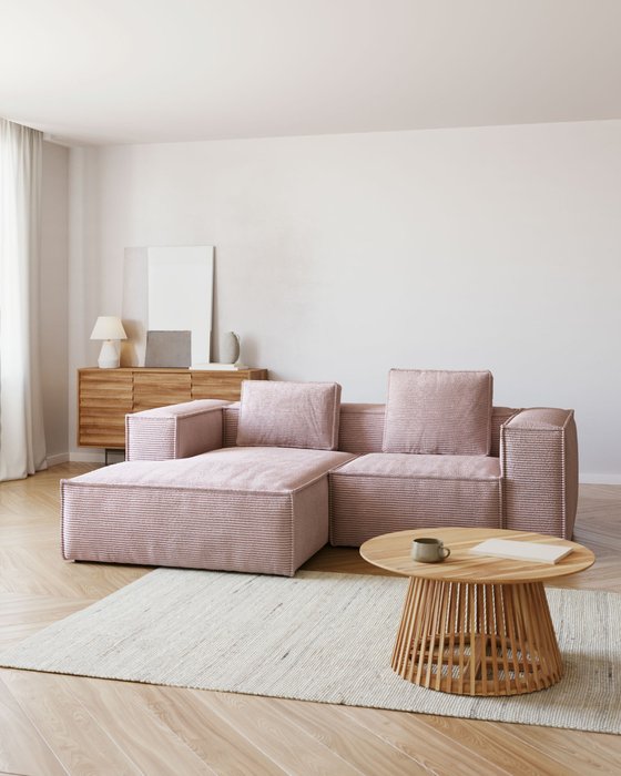 Угловой диван Pink Blok левосторонний - лучшие Угловые диваны в INMYROOM