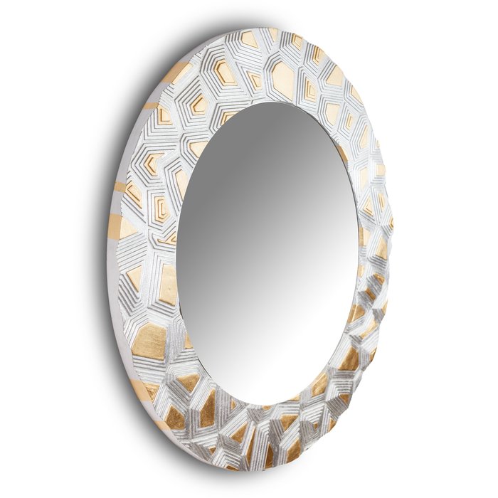 Настенное зеркало Fashion Groove Gold серебристо-золотого цвета