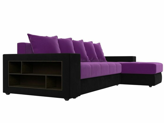 Угловой диван-кровать Дубай  фиолетово-черного цвета правый угол - лучшие Угловые диваны в INMYROOM