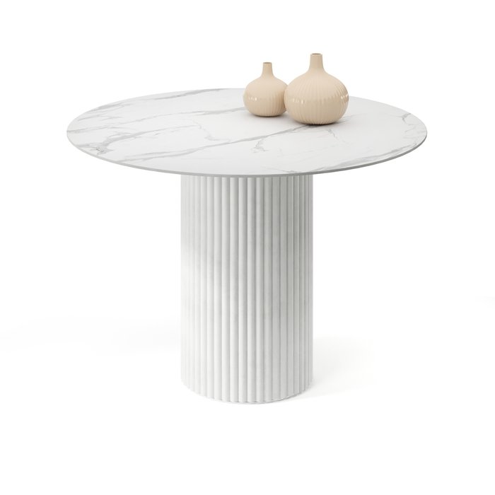 Обеденный стол Фелис M со столешницей цвета белый мрамор  - купить Обеденные столы по цене 62192.0