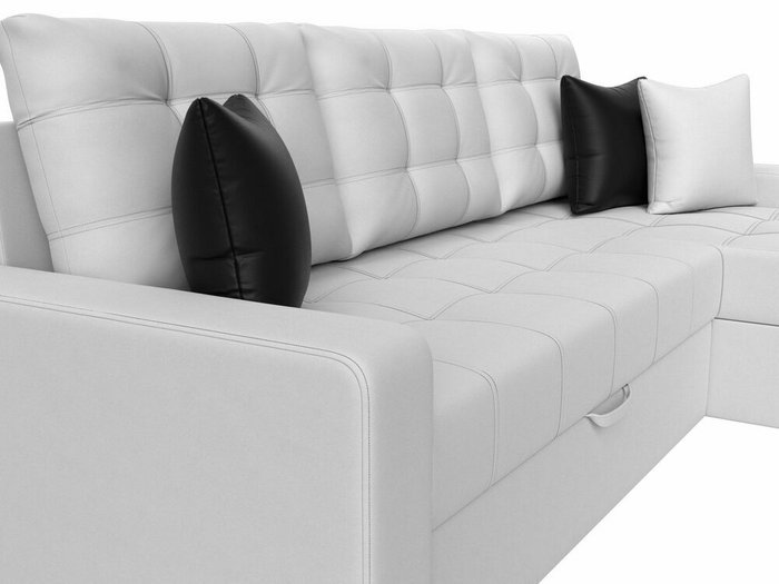 Угловой диван-кровать Ливерпуль белого цвета (экокожа) правый угол - лучшие Угловые диваны в INMYROOM
