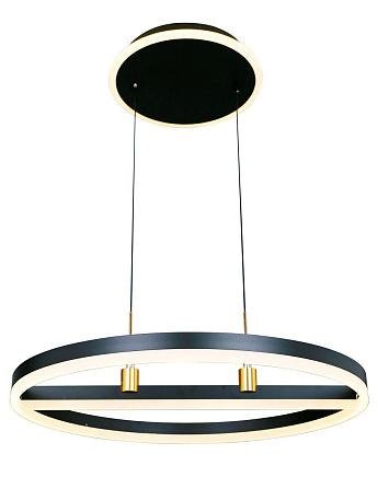 Подвесная светодиодная люстра Smart Нимбы High-Tech Led Lamps черного цвета - купить Подвесные люстры по цене 12375.0