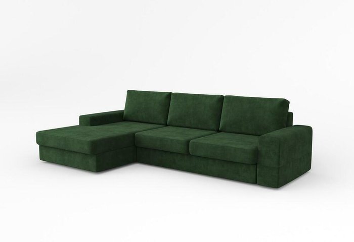 Диван-кровать угловой левый Lagom темно-зеленого цвета - лучшие Угловые диваны в INMYROOM