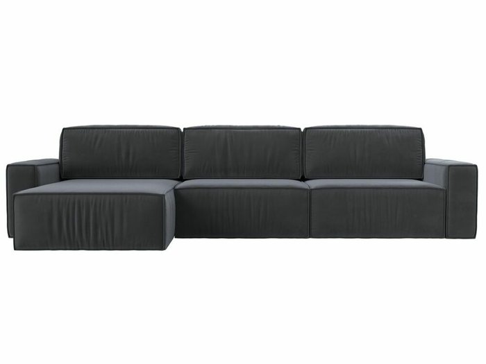Угловой диван-кровать Прага Классик лонг темно-серого цвета левый угол - купить Угловые диваны по цене 102999.0