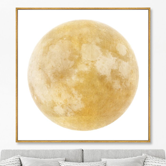 Репродукция картины на холсте Full lunar view, on a white 105х105