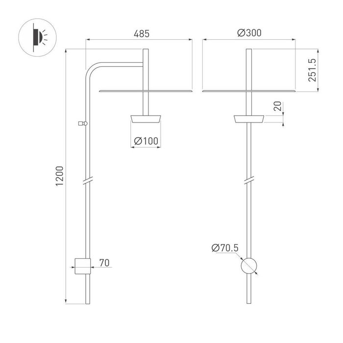 Бра Campana 059599 (металл, цвет черный) - лучшие Бра и настенные светильники в INMYROOM