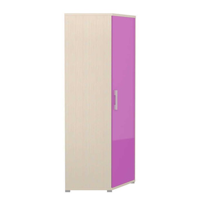 Детский шкаф угловой Тиана бежево-розового цвета