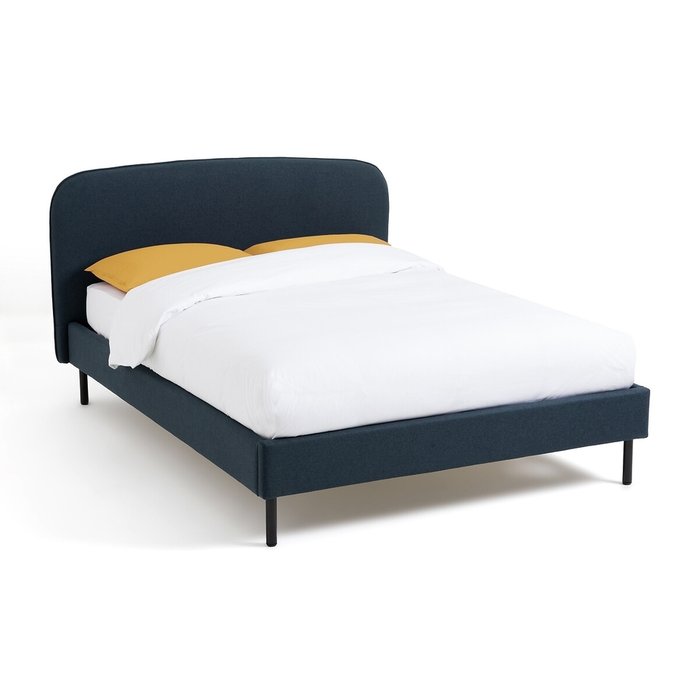 Кровать мягкая с кроватным основанием Conto 140x190 синего цвета