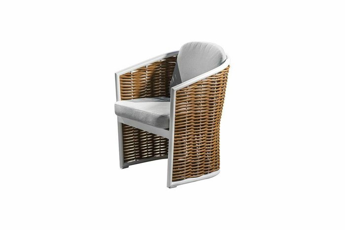 Кресло Мэвис бело-коричневого цвета