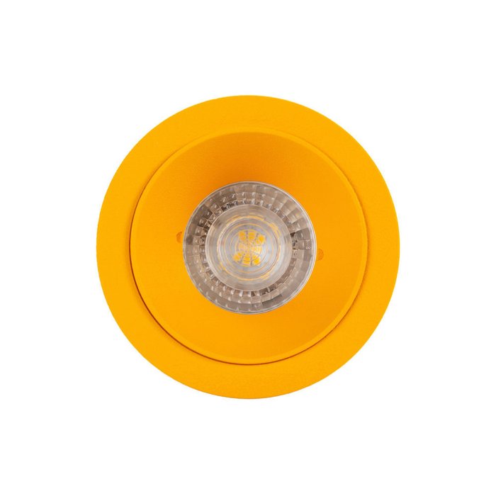 Точечный встраиваемый светильник из металла желтого цвета