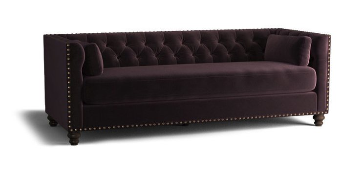 Раскладной диван Chesterfield Florence SFR фиолетового цвета - купить Прямые диваны по цене 98300.0