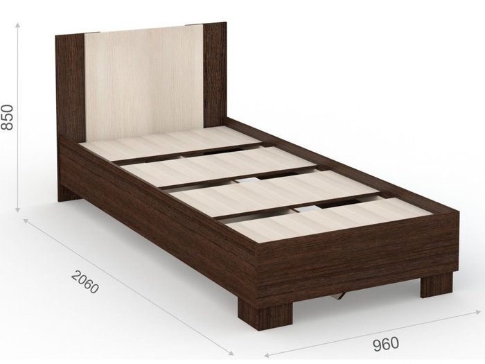 Кровать Аврора 90х200 темно-коричневого цвета - лучшие Кровати для спальни в INMYROOM